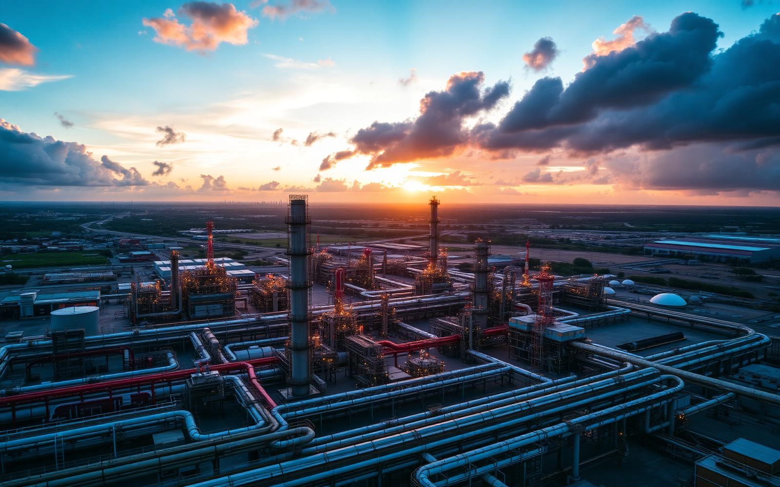 Industrial plant at dusk